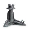 SPI Home Contented Yoga Frog Garden Sculpture – 12" Tall Cast Aluminum Statue with Verdigris Finish for Outdoor Zen Decor - 3 of 4