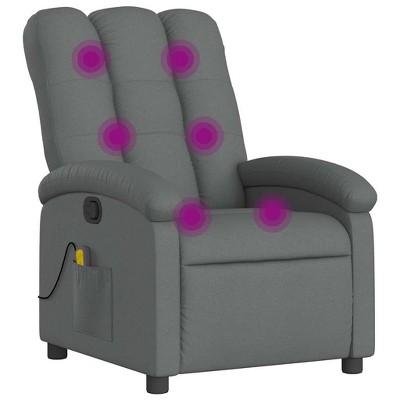 vidaXL Massage Recliner Chair, Adjustable Backrest & Footrest - Dark Gray