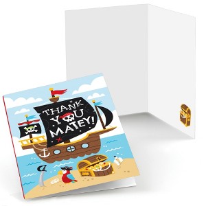 Big Dot of Happiness Pirate Ship Adventures - Skull Birthday Party Thank You Cards (8 count) - 1 of 4