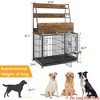 Indoor 57 Inch Dog Crate Furniture for Large & Medium Dogs, Wooden Dog Kennel with Storage Shelves, Removable Tray & Adjustable Feeding Bowls - 4 of 4