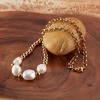 ELYA Women's Freshwater Pearl and Steel Beaded Necklace - 17" - 4 of 4