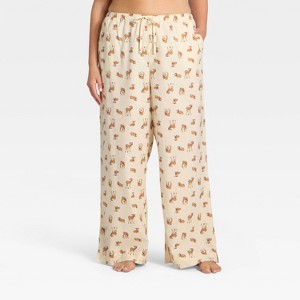 Women's Flannel Wide Leg Pajama Pants - Wild Fable™ - 1 of 3