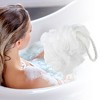 Unique Bargains Bath Shower Solid Body Puffs Loofah Sponges 4.33"x5.12" White 1 Pc - 2 of 4