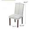 FONTOI Dining Chairs, Armless Dining Chairs, Upholstered Dining Chairs with Nailhead Trim and Wood Legs, Gary, 14.17"*36.61"*16.14" - 2 of 4