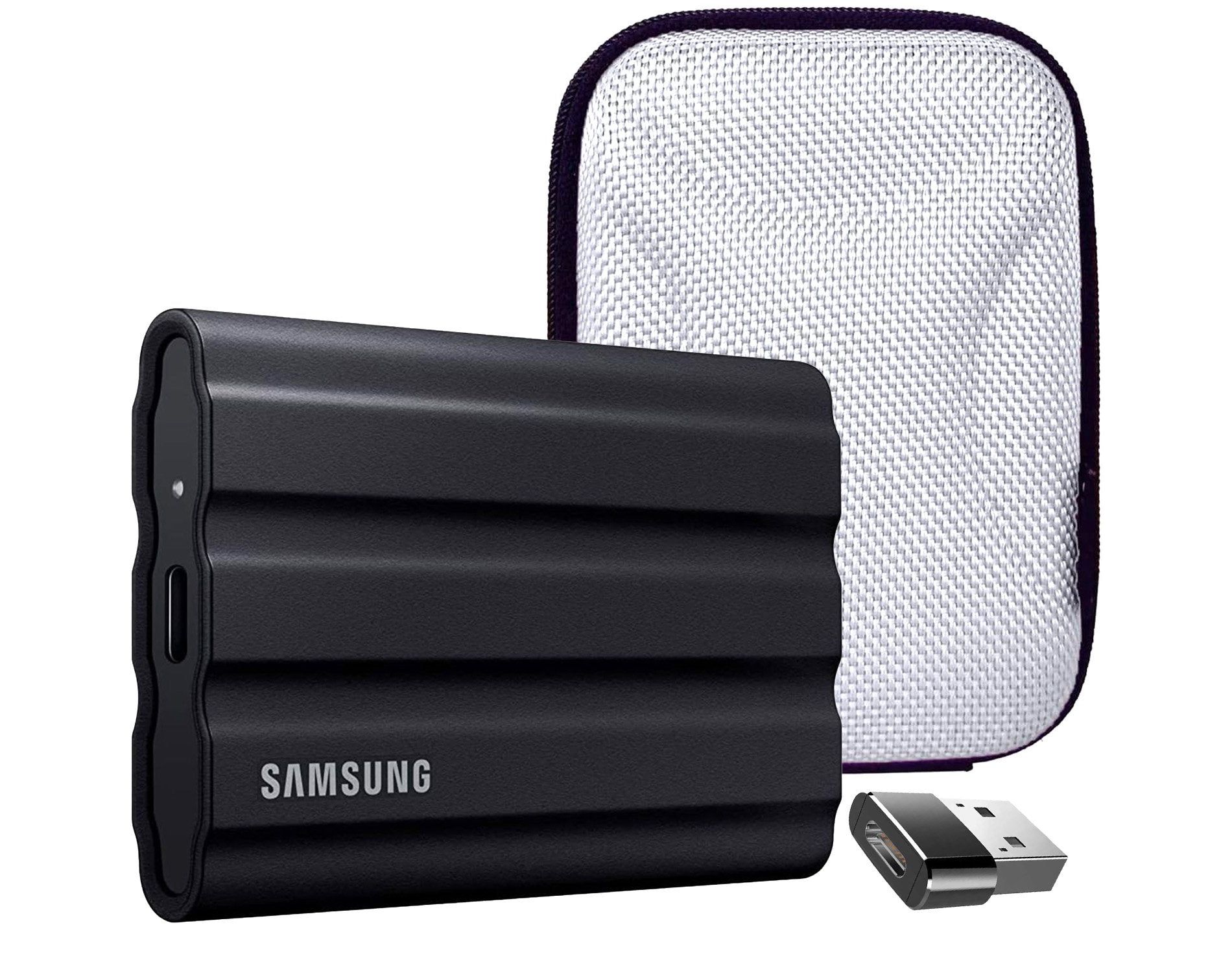 Samsung 2TB Portable SSD T7 Shield USB 3.2; Black; MU-PE2T0S/AM w/ Accessory Bundle