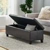 TiramisuBest Storage Ottoman Bench, Brown PU Entryway Bench, 51.25"L x 17.5"W x 16.25"H - 3 of 4