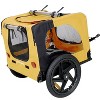 Munora Yellow Heavy Duty Foldable Pet Bike Trailer - 16" Wheels, 88 lb Capacity, Weather-Resistant Dog Carrier - 4 of 4