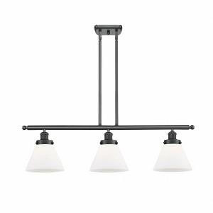 Cone - 3 Light Stem Hung Island In Industrial Style-11 Inches Tall and 36 Inches Wide - 1 of 1