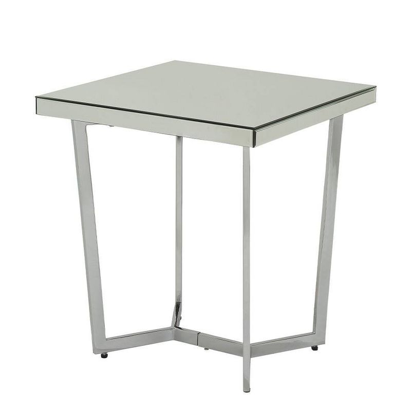 Hastin 22&#34; Accent Tables Mirrored and Chrome - Acme Furniture, 1 of 7