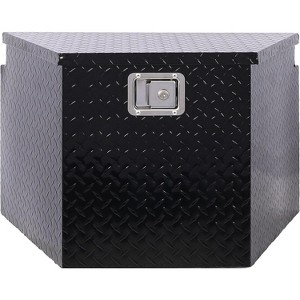 29 Inch Aluminum Trailer Tool Box with Lock, 5-Bar Tread Heavy Duty Storage, Weatherproof Organizer for Trucks, Trailers & RVs - 1 of 4