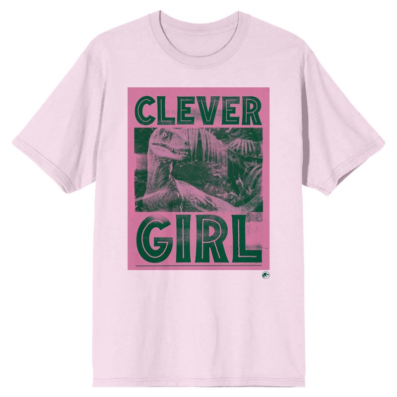 Jurassic Park Clever Girl Crew Neck Short Sleeve Cradle Pink Men's T-shirt, 1 of 3