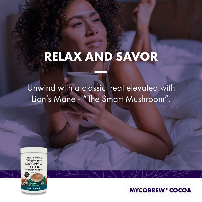 Host Defense MycoBrew Cocoa Drink Mix with Lion's Mane Mushroom, 3 of 10