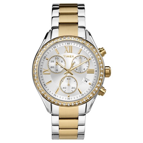 Women's Timex Chronograph Watch With Crystal Bezel... : Target