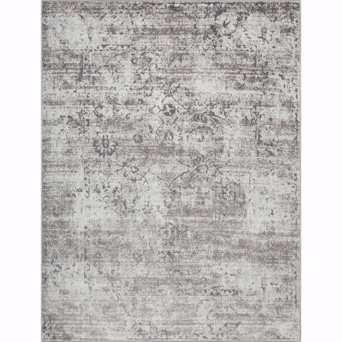 Well Woven Ivory & Blue Amtero Abstract Industrial Area Rug 5x7 (5'3 x  7'3)