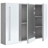vidaXL LED Bathroom Mirror Cabinet Concrete Gray 35 in.x5.5 in.x24.4 in. - 4 of 4