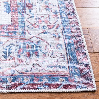Serapi Red and Ivory Hand-Knotted Washable Viscose Rug