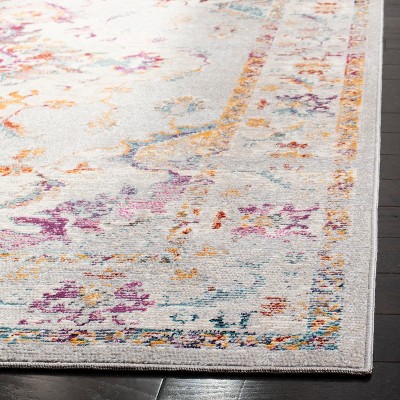 Gray and Cream 4' x 6' Oriental Synthetic Rug