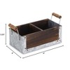 Cheung's Albina Wood & Galvanized Brown Organizer - 2 Slots - 4 of 4