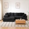 108.6" L-Shaped Corduroy Sectional Sofa with Storage Ottoman & 8 Throw Pillows ¨C Modular, Deep-Seat Comfort for Living Room or Apartment - 2 of 4