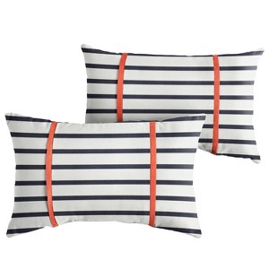 2pk Sorra Home Sunbrella Double Petite Flange Indoor Outdoor Throw Pillow Sets - 1 of 4