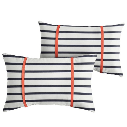 2pk Sorra Home Sunbrella Double Petite Flange Indoor Outdoor Throw Pillow Sets - image 1 of 4