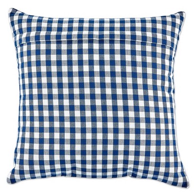 Set of 4 Navy and Off-White Cotton Euro Pillow Covers