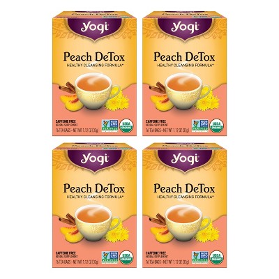 Yogi Tea - Peach DeTox Tea -  64 ct, 4 Pack