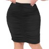 Agnes Orinda Women's Plus Size Elastic High Waist Ruched Stretch Knee Length Bodycon Skirts - image 2 of 4