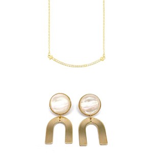 Adornia Gold 2-PIECE Statement Earring and Necklace HOLIDAY Set - 1 of 4