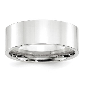 Black Bow Jewelry 8mm 10K White or Yellow Gold Flat Comfort Fit Band - 1 of 4