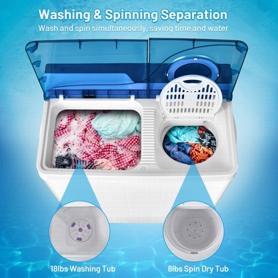 Blue and White Electric Top-Loading Portable Washer for RV