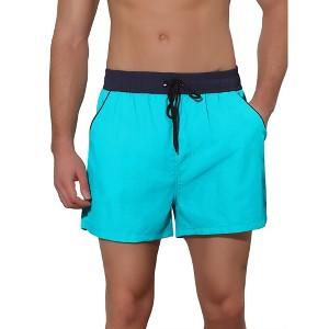 Lars Amadeus Men's Holiday Solid Elastic Waist Side Pockets Beach Shorts - 1 of 4