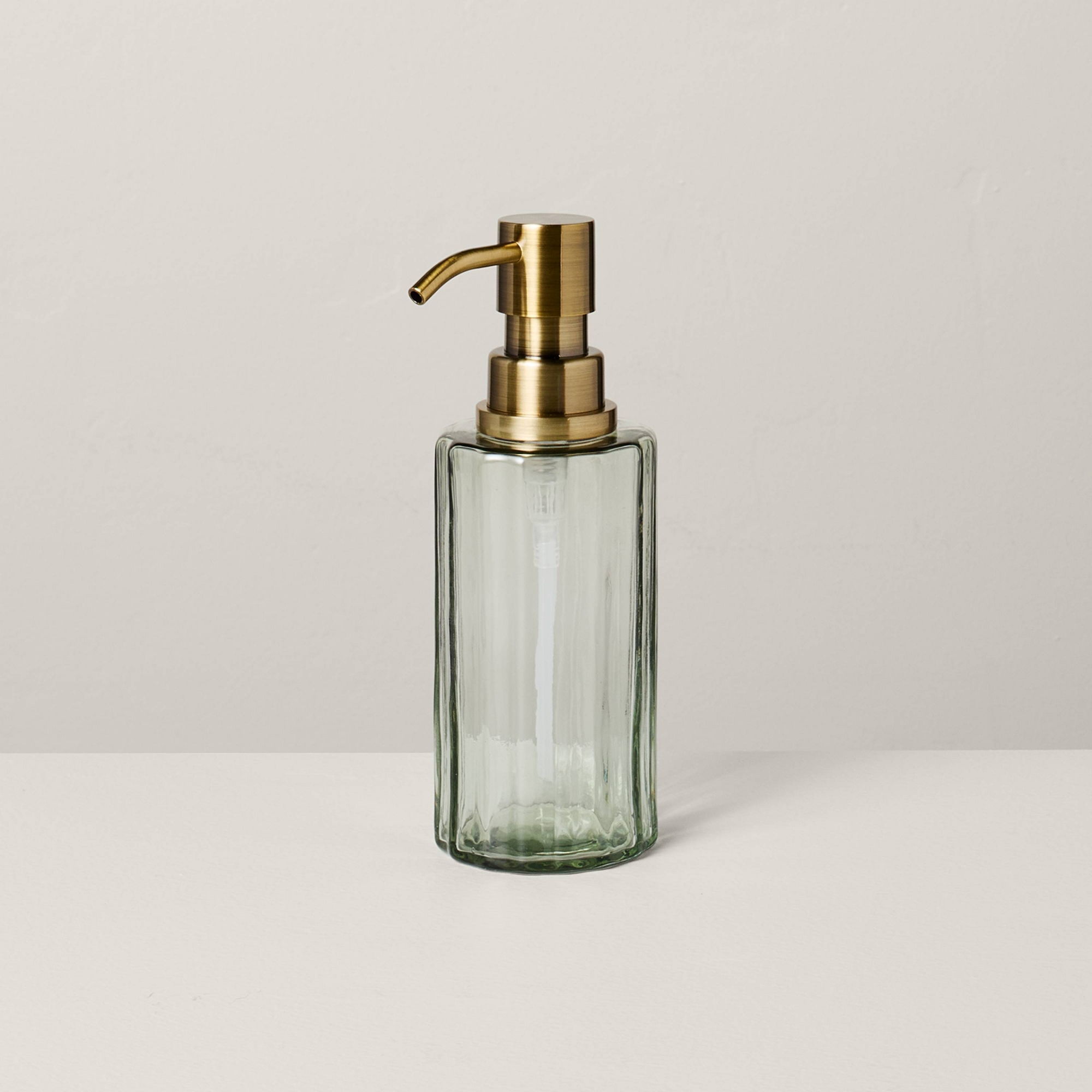 Fluted Glass Bathroom Soap Pump Light Green - Hearth & Hand™ with Magnolia