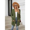 Women's Ribbed Long Sleeve Cardigan, Casual Knit Open Front Sweater with Pockets - 3 of 4