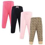 Hudson Baby Infant and Toddler Girl Quilted Jogger Pants 4pk, Leopard
