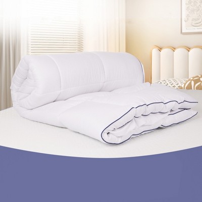 Dexmalle 650gsm 3D+7D Fiber Fill White King Size Quilted Fitted Mattress Pad