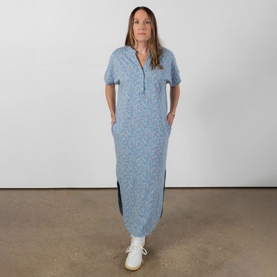 Of An Origin Organic Cotton Split Neck Midi-length Nursing Dress - Cherry  Blossom - S : Target