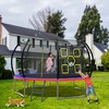 HFYee 1214/8*14FT Round Jump Trampoline Enclosure & Ladder for Backyard Fitness for Ages 8+ - 3 of 4
