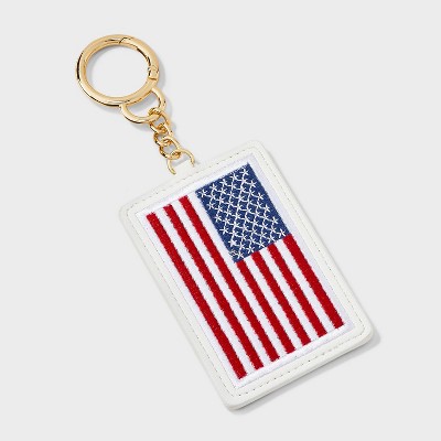 American Flag Clip On Handbag Charm - Universal Thread™ Red/ White