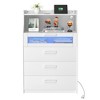VECELO Modern White Dresser 4 Layers Wooden Vanity Table with LED Lights, Charging Station and Open Shelf - 4 of 4