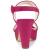 Allegra K Women's Slingback Platform Chunky High Heel Adjustable Buckle Strap Sandals - 3 of 4