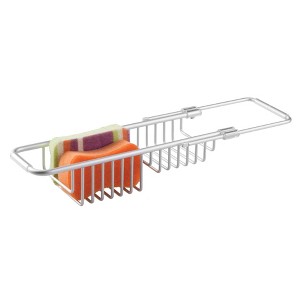 iDESIGN Metro Aluminum Over Sink Organizer Basket Silver: Stainless Steel Utensil Storage, Hand Wash, 13" Width - 1 of 4