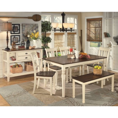 Cottage Charm Two-Tone Wooden Side Chair with Slat Back Design