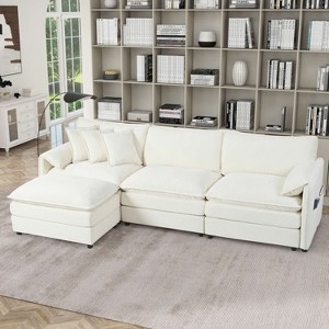 ORRD Oversized Chenille Loveseat Sofa, 2-Seater Deep Seat Cloud Couch, Modern DIY Sofa, Black - 1 of 4