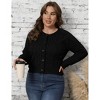 Plus Size Sweater Cardigan for Women - Ribbed Knit Open Front Long Sleeve Casual Outwear, Fall Winter Crew Neck Button Down - 4 of 4