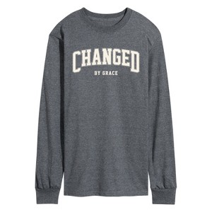 Men's - Instant Message - Changed By Grace Collegiate Long Sleeve Graphic T-Shirt - 1 of 4