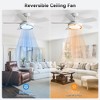 42 inch Ceiling Fans Light Kits with Remote Control Dimmable LED Reversible Noiseless Farmhouse Ceiling Fan for Bedroom Indoor/Outdoor - 3 of 4