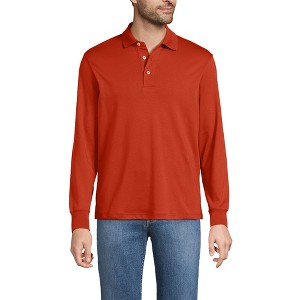 Lands' End Men's Long Sleeve Cotton Supima Polo Shirt - 1 of 3