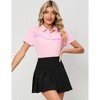 Womens Polo Shirts Short Sleeve Summer Printed Tops Lightweight Athletic Golf Tennis Shirts - 4 of 4