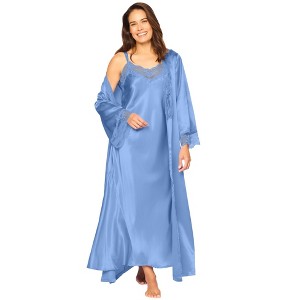 Amoureuse The Luxe Satin Long Peignoir Set - 1 of 4